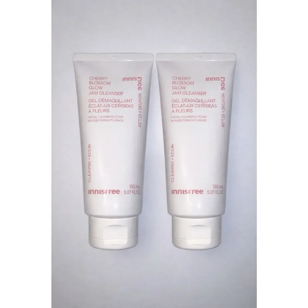 Innisfree Cherry Blossom Cleansing Foam Face Wash 2 Pack 5.07oz K-Beauty New